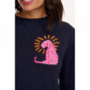 SUGARHILL BRIGHTON Jerséis y Sudaderas Jersey Sugarhill Essie Navy, Leopard Rays