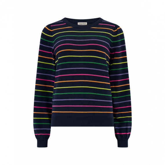SUGARHILL BRIGHTON Jerséis y Sudaderas Jersey Sugarhill Madeline Navy, Rainbow Pop Stripes