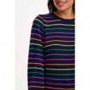 SUGARHILL BRIGHTON Jerséis y Sudaderas Jersey Sugarhill Madeline Navy, Rainbow Pop Stripes