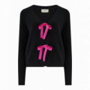 SUGARHILL BRIGHTON Jerséis y Sudaderas Cárdigan Sugarhill Philly Bow Black/pink
