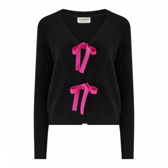 SUGARHILL BRIGHTON Jerséis y Sudaderas Cárdigan Sugarhill Philly Bow Black/pink