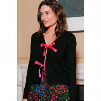 SUGARHILL BRIGHTON Jerséis y Sudaderas Cárdigan Sugarhill Philly Bow Black/pink