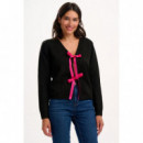 SUGARHILL BRIGHTON Jerséis y Sudaderas Cárdigan Sugarhill Philly Bow Black/pink