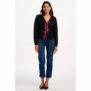 SUGARHILL BRIGHTON Jerséis y Sudaderas Cárdigan Sugarhill Philly Bow Black/pink