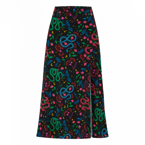 SUGARHILL BRIGHTON Falda Sugarhill Rosalind Black, Snake Floral