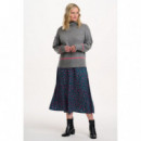 SUGARHILL BRIGHTON Falda Sugarhill Krista Green, Layered Spot