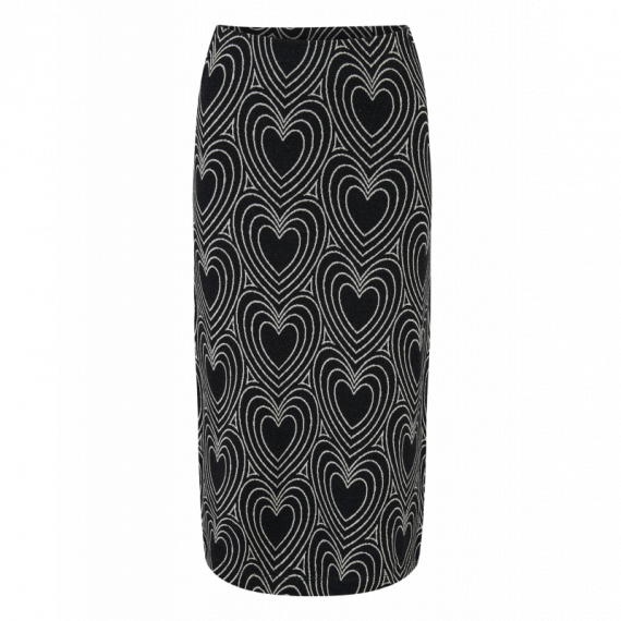 SUGARHILL BRIGHTON Falda Sugarhill Faith Black/off White, Heart Explosion