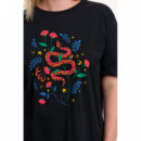 SUGARHILL BRIGHTON Camisetas Mujer Camiseta Sugarhill Kinsley Black/multi, Snake Floral