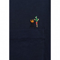 Camisetas Hombre Camiseta REVOLUTION 1419 Bbq Navy