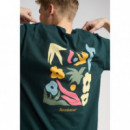 Camisetas Hombre Camiseta REVOLUTION 1423 Flo Darkgreen