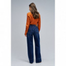 SALSA JEANS Pantalones Mujer Vaqueros Salsa Wide Leg Azul