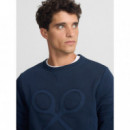 Jerséis y Sudaderas Sudadera SILBON Raqueta Relieve Marino