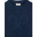 Jerséis y Sudaderas Sudadera SILBON Raqueta Relieve Marino