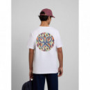 Camisetas Hombre Camiseta SILBON Círculo étnico Blanca