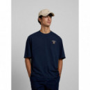 Camisetas Hombre Camiseta SILBON Special Fit Fair Play Azul Marino