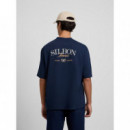 Camisetas Hombre Camiseta SILBON Special Fit Fair Play Azul Marino