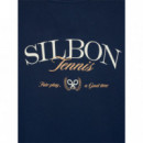 Camisetas Hombre Camiseta SILBON Special Fit Fair Play Azul Marino