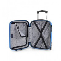 GABOL Mini Maleta Cabina 2 Ruedas Future Plus Celeste para Colocar Debajo del Asiento