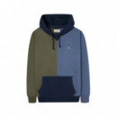133866 Sudaderas SILBON Hombre Hoodie Multicolor Azul Verde