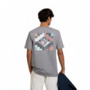 133782 Camisetas SILBON Hombre Pixel Etnico Azul Gris