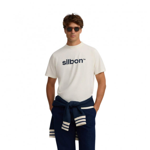 133752 Camisetas SILBON Hombre Flock Crema