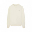 130109 Sudadera SILBON Hombre Minilogo Crema