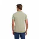 134257 Polos SILBON Hombre Clasico Liso Verde Medio