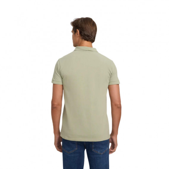 134257 Polos SILBON Hombre Clasico Liso Verde Medio