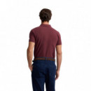 134260 Polos SILBON Hombre Clasico Liso Burdeos