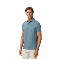 134262 Polos SILBON Hombre Clasico Liso Petroleo