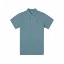 134262 Polos SILBON Hombre Clasico Liso Petroleo