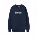 133900 Sudaderas SILBON Hombre Flock Azul Marino
