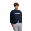 133900 Sudaderas SILBON Hombre Flock Azul Marino