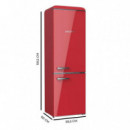 Frigorífico Bolero Coolmarket Combi Origin 300 Red E 55,9X62,8X192  Cm  CECOTEC