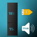 Frigorífico Bolero Coolmarket Combi 262 Black E  CECOTEC