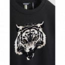 Sudadera Cuello Redondo Regular Fit en Algodón Sostenible con Estampado Tigre de ANTONY MORATO