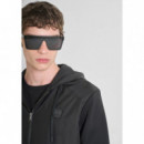 Sudadera con Cremallera Regular Fit en Mezcla Algodón con Tejido Contrastante de ANTONY MORATO