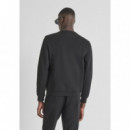 Sudadera Cuello Redondo Slim Fit en Mezcla Algodón con Logo de ANTONY MORATO