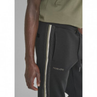 Pantalón de Chándal Regular Fit en Mezcla Algodón con Bandas Laterales de ANTONY MORATO
