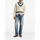 Polo RALPH LAUREN - Lscricketpo-long Sleeve-pullover - Cream Combo - 710970656001/CREAM Combo