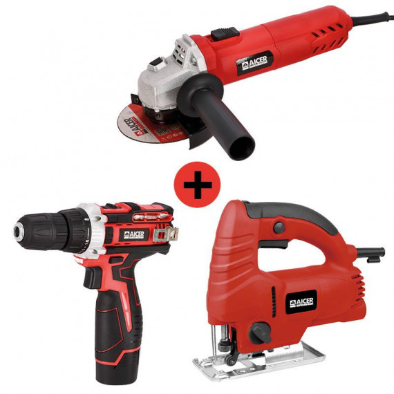 Pack Taladro 12V + Radial + Caladora AICER