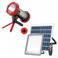 Pack Foco Solar 100W + Linterna AIRMEC