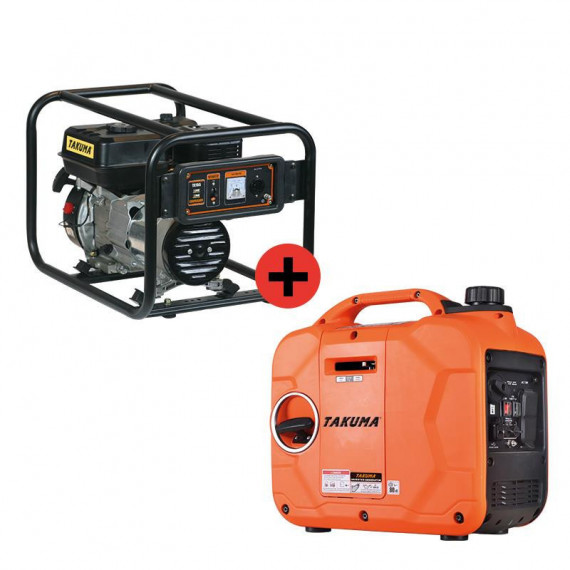 Generador Gasolina 2.000W + Generador Insonorizado 1.200W TAKUMA