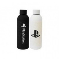 Botella de Acero Inoxidable Playstation 600ML Blanca/negra  KIDS LICENSING