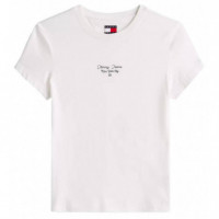 Tjw Slim Ess Logo 1 Tee Ext Ecru  TOMMY JEANS