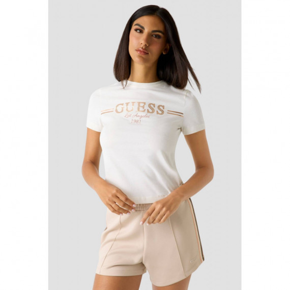 Bibia Ss T-shirt Dove White  GUESS