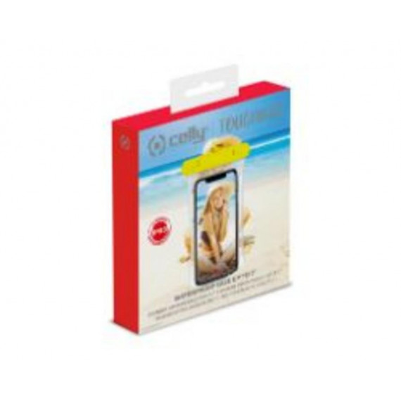 Bolsa Acuática Transparente CELLY hasta 7" Amarilla (touchbagylf)