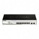 Switch D-LINK 8XRJ45 2XSFP Poe Rack 1U (DGS-1210-10P/E)