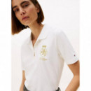 Gold Crest Reg Ss Polo Ecru  TOMMY HILFIGER
