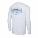 Camiseta Stratos Ls Wahoo Mind Blanco PELAGIC